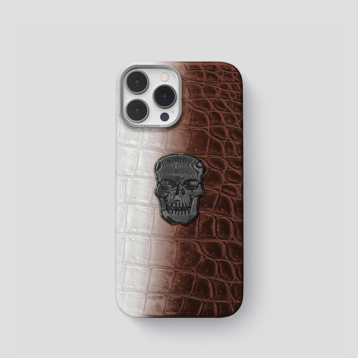 Dark Brown iPhone 14 Pro Himalaya Classic Case with Steel Metal -1 | Dark-Brown-Steel