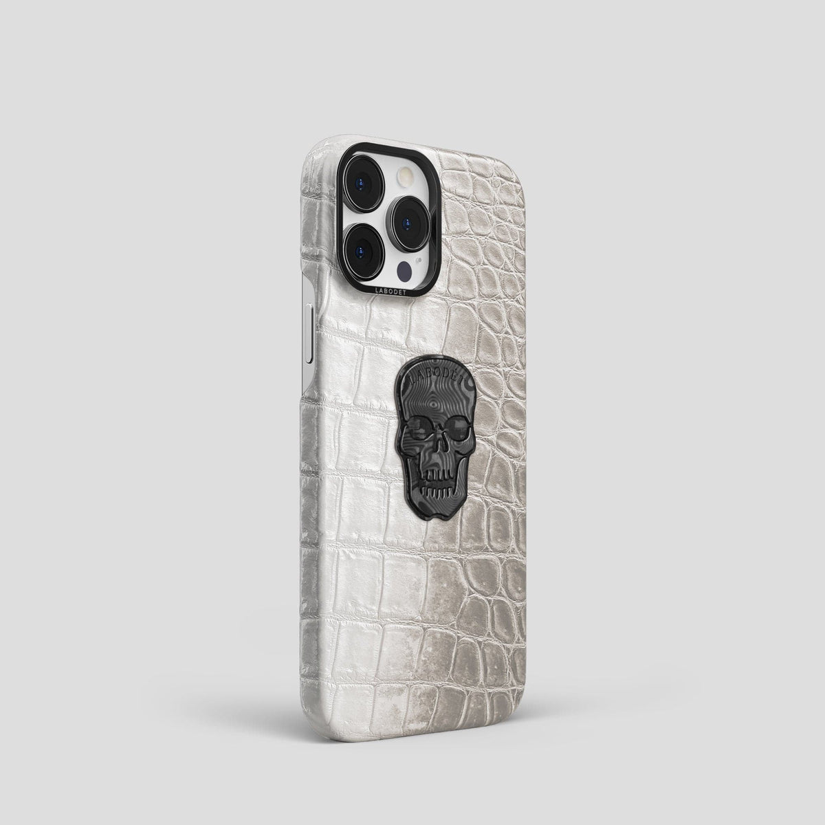 Light iPhone 14 Pro Himalaya Classic Case with Black Metal -2 | Light-Black