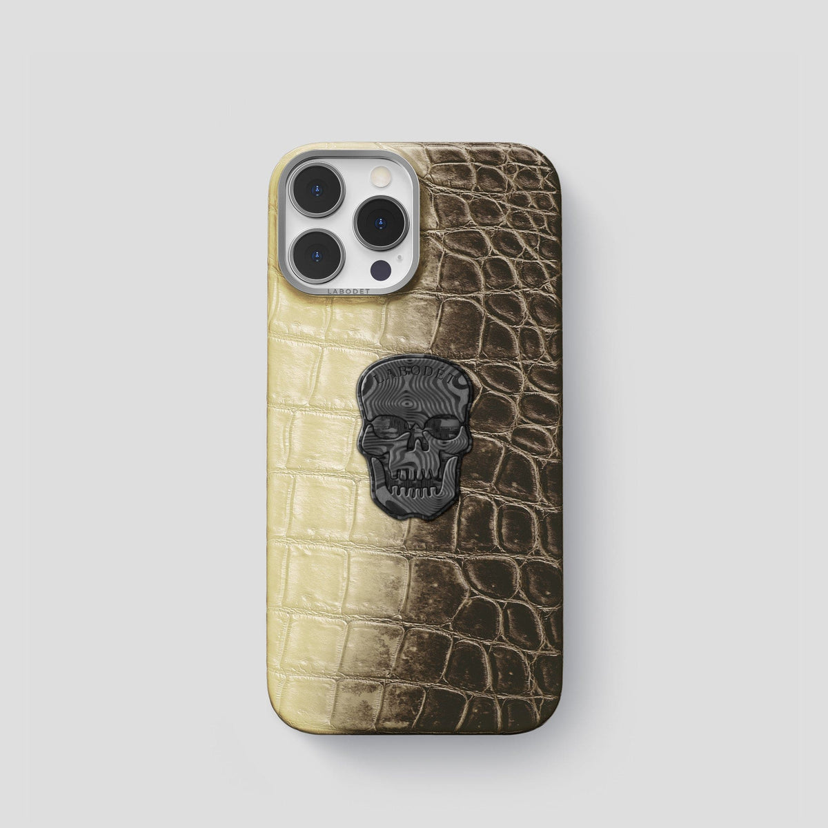 Natural iPhone 14 Pro Himalaya Classic Case with Steel Metal -1 | Natural-Steel