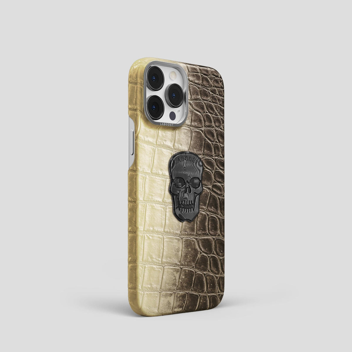 Natural iPhone 14 Pro Himalaya Classic Case with Steel Metal -2 | Natural-Steel