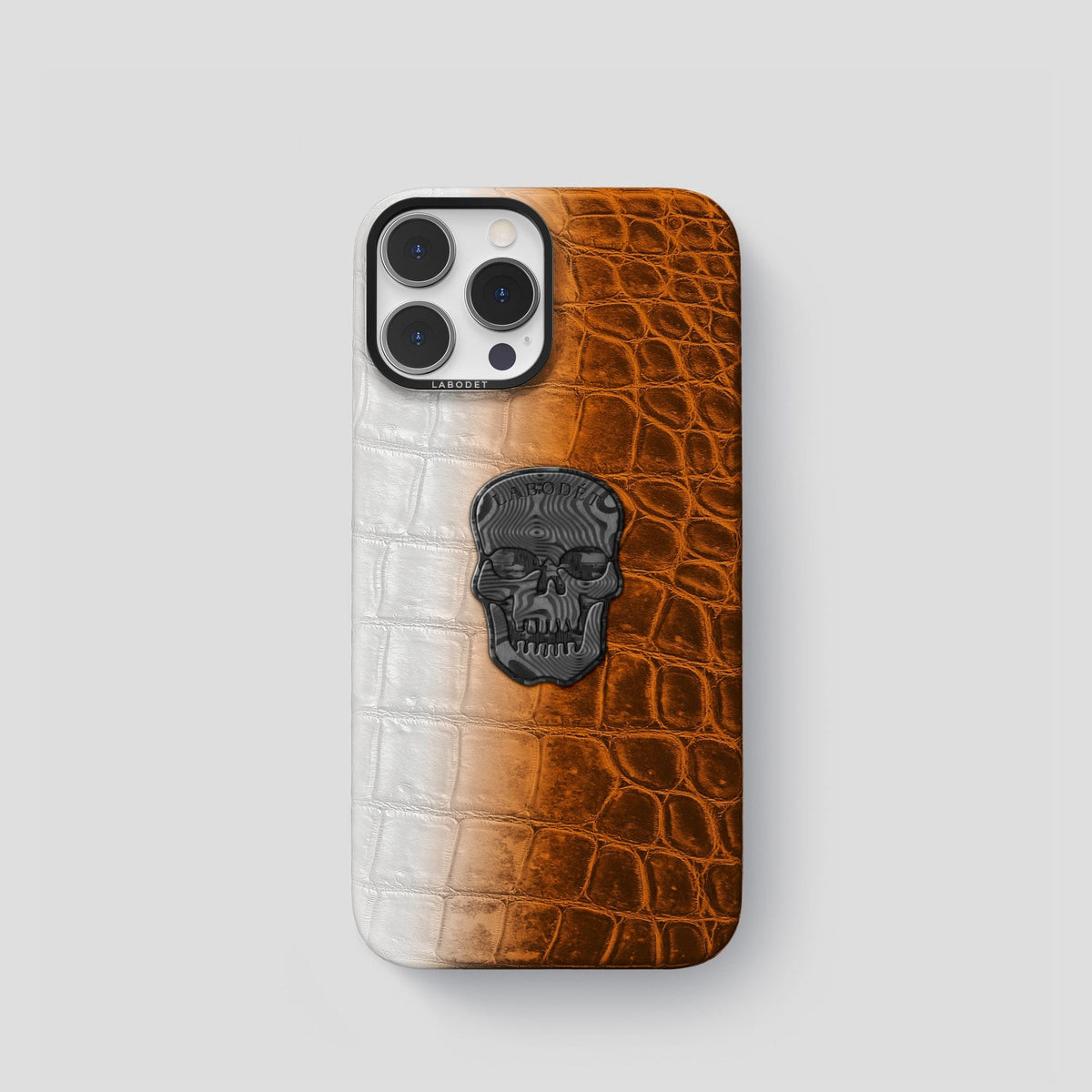 Orange iPhone 14 Pro Himalaya Classic Case with Black Metal -1 | Orange-Black