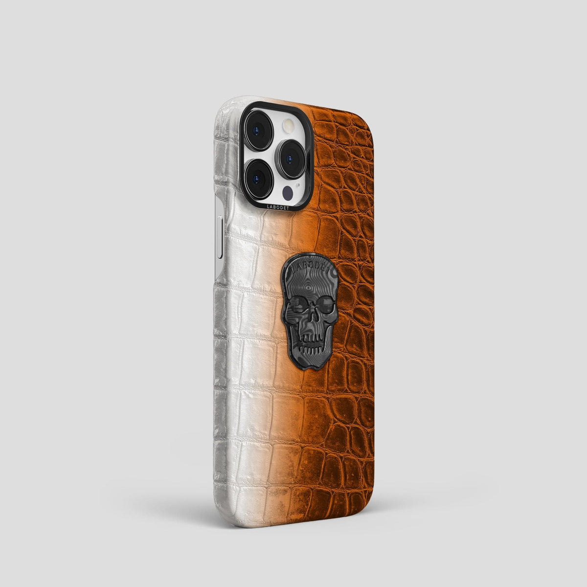 Orange iPhone 14 Pro Himalaya Classic Case with Black Metal -2 | Orange-Black