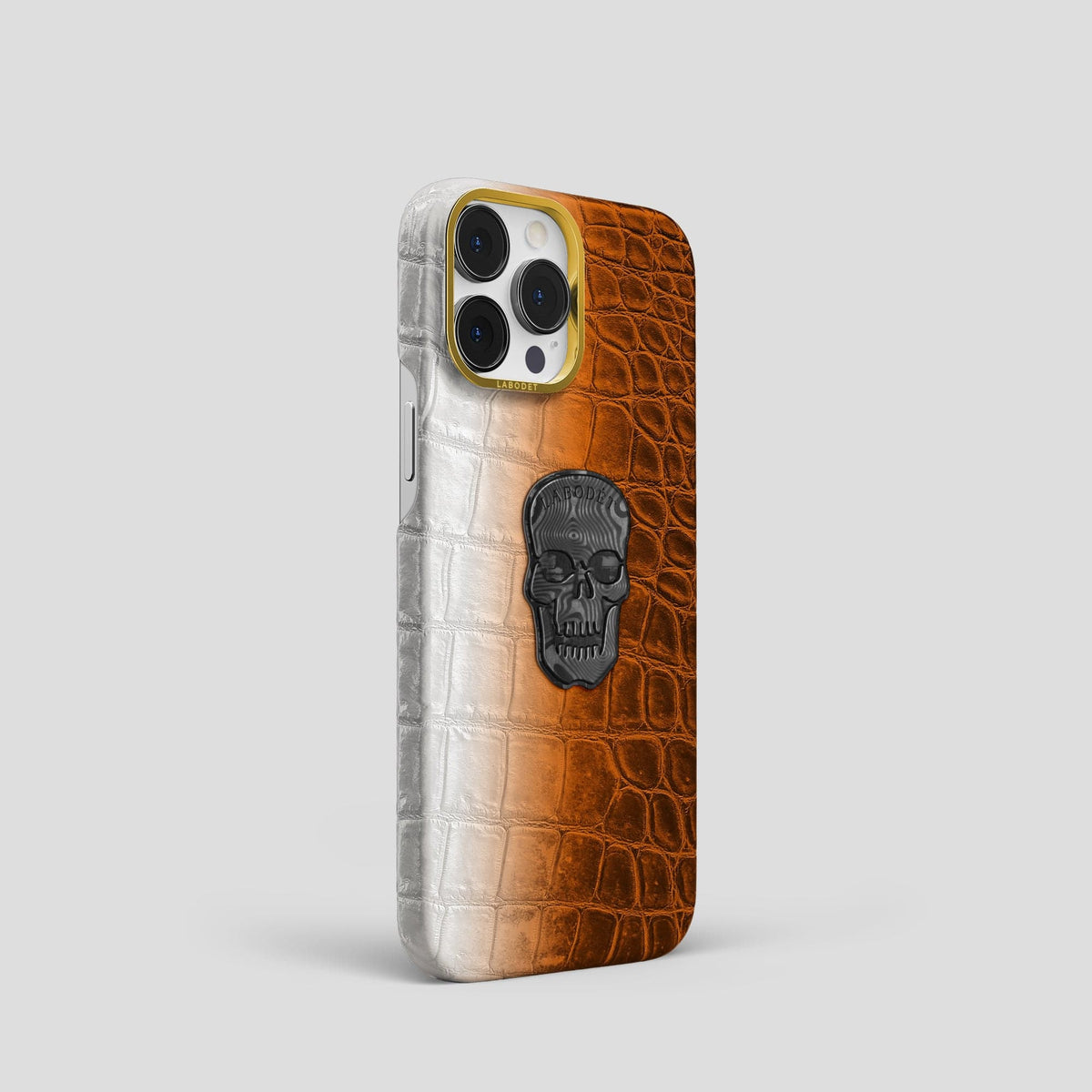 Orange iPhone 14 Pro Himalaya Classic Case with Gold Metal -2 | Orange-Gold