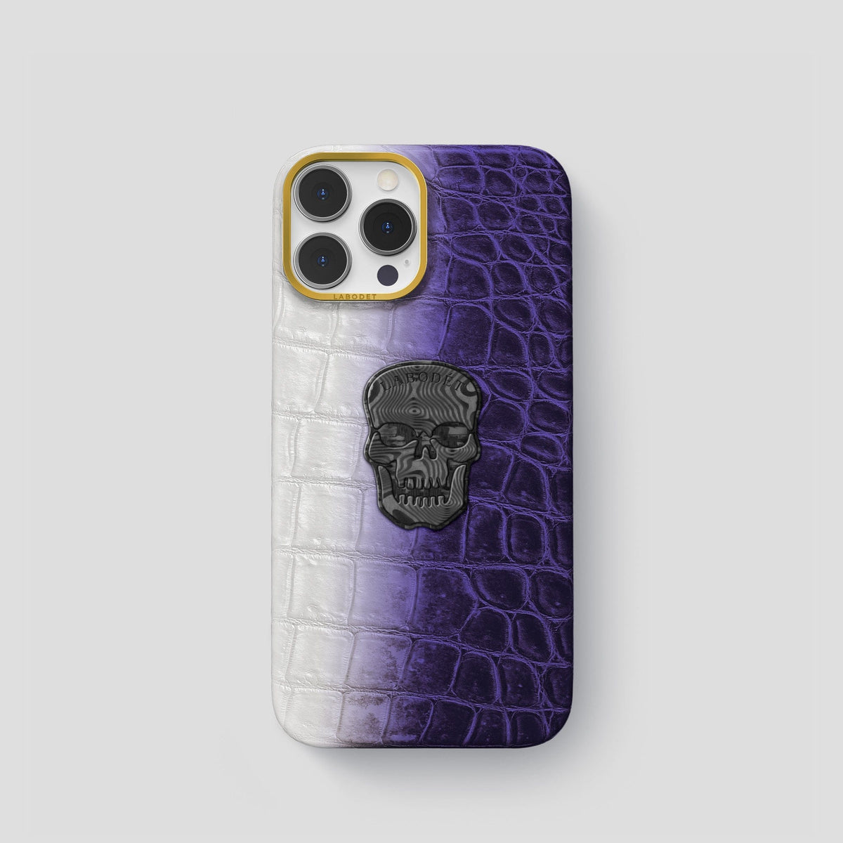 Purple iPhone 14 Pro Himalaya Classic Case with Gold Metal -1 | Purple-Gold