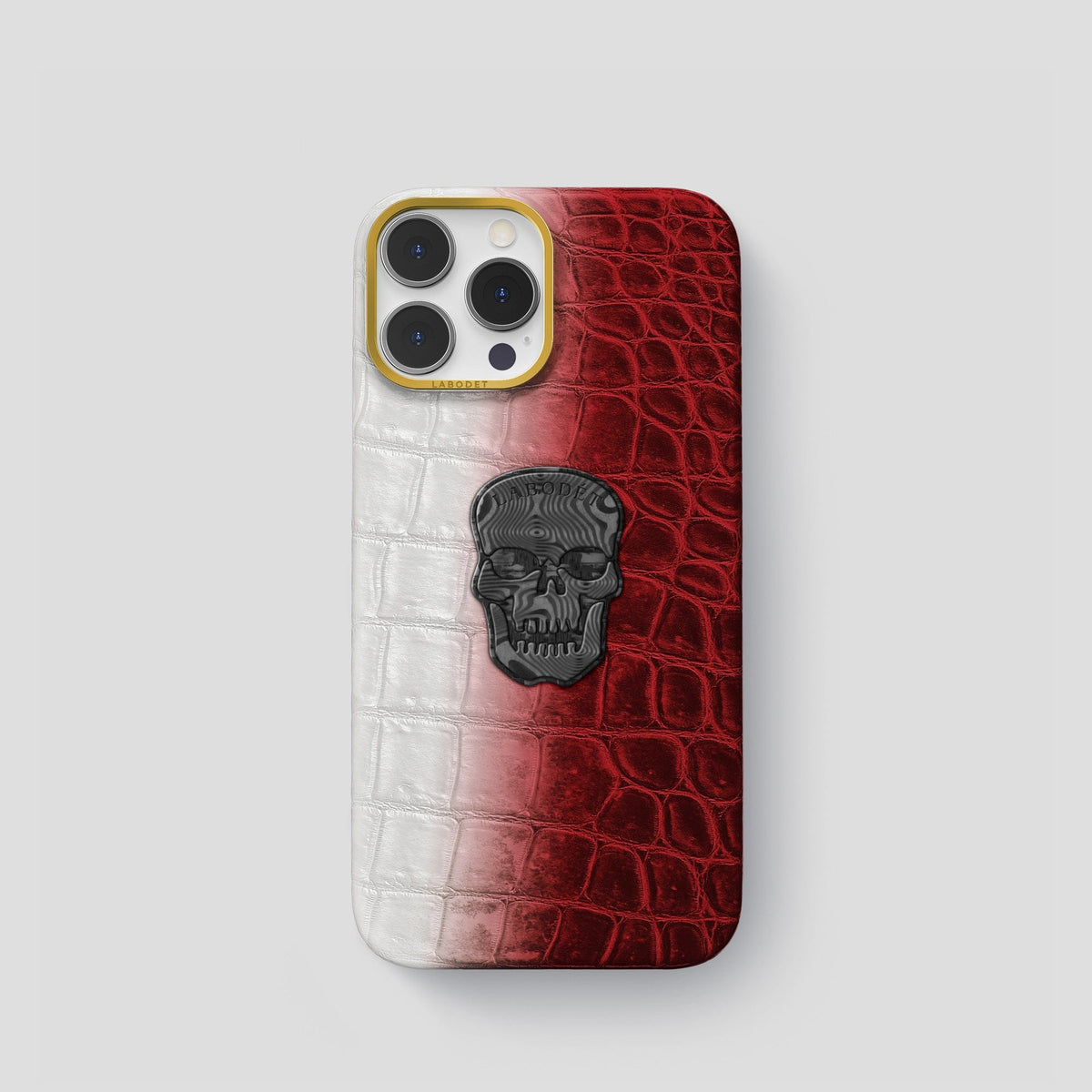 Red iPhone 14 Pro Himalaya Classic Case with Gold Metal -1 | Red-Gold
