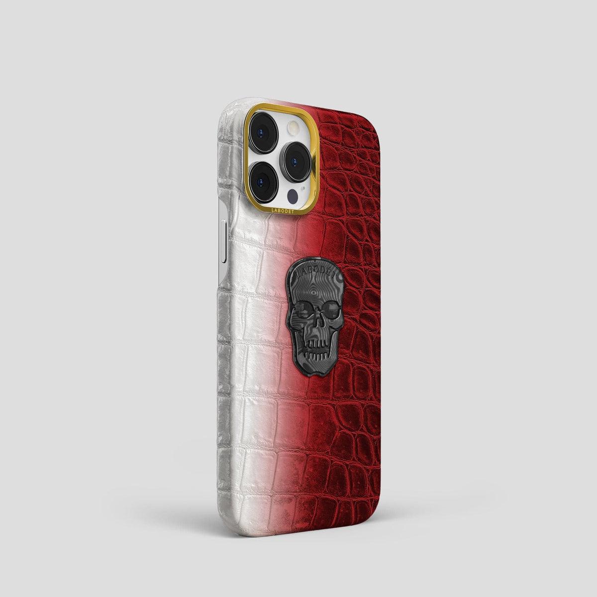 Red iPhone 14 Pro Himalaya Classic Case with Gold Metal -2 | Red-Gold