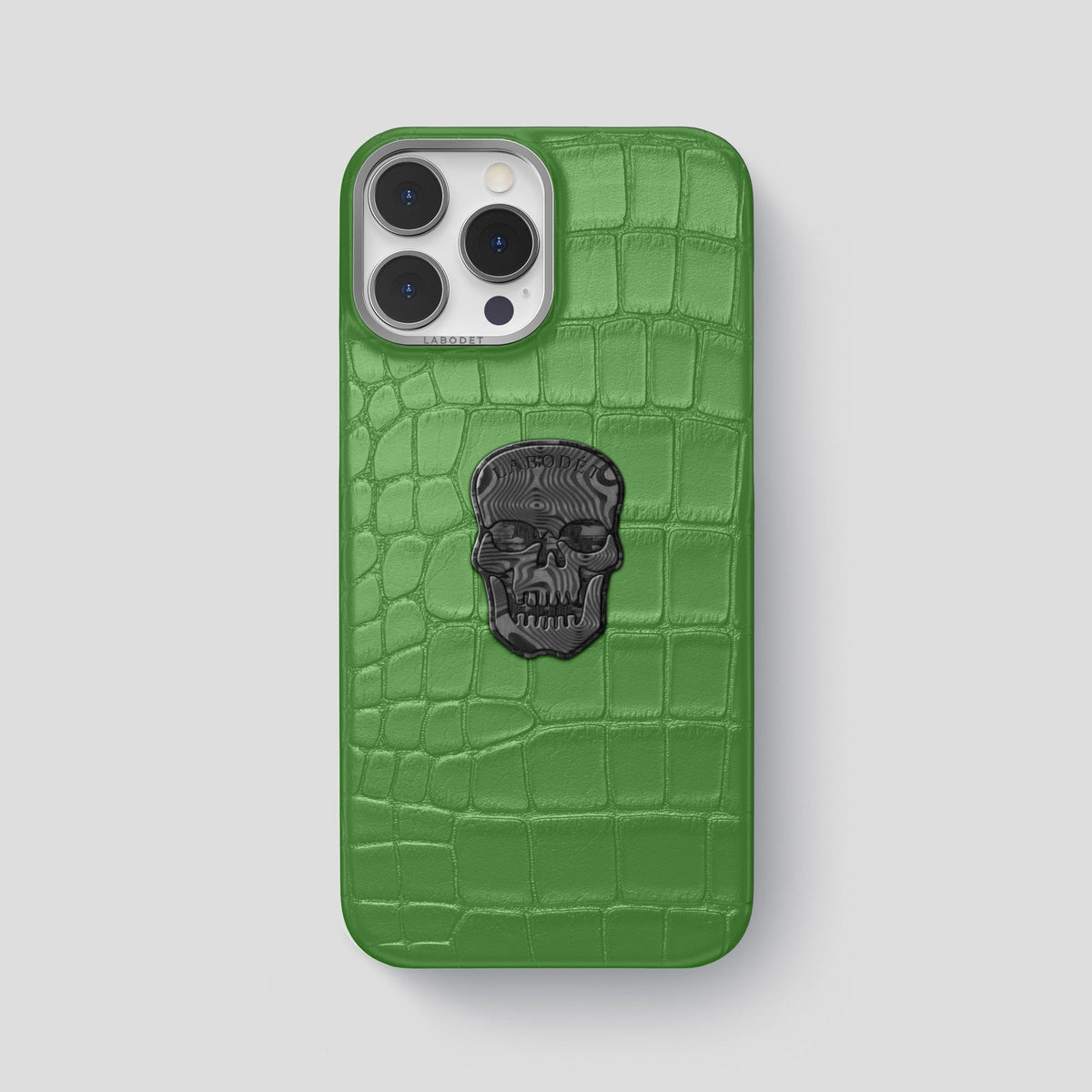 Apple-Green iPhone 14 Pro Max Classic Case Alligator with Steel Metal -1 | Apple-Green-Steel