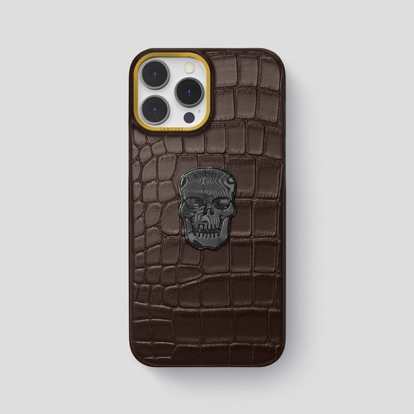 Classic Case With Carbon Skull For iPhone 14 Pro Max In Alligator