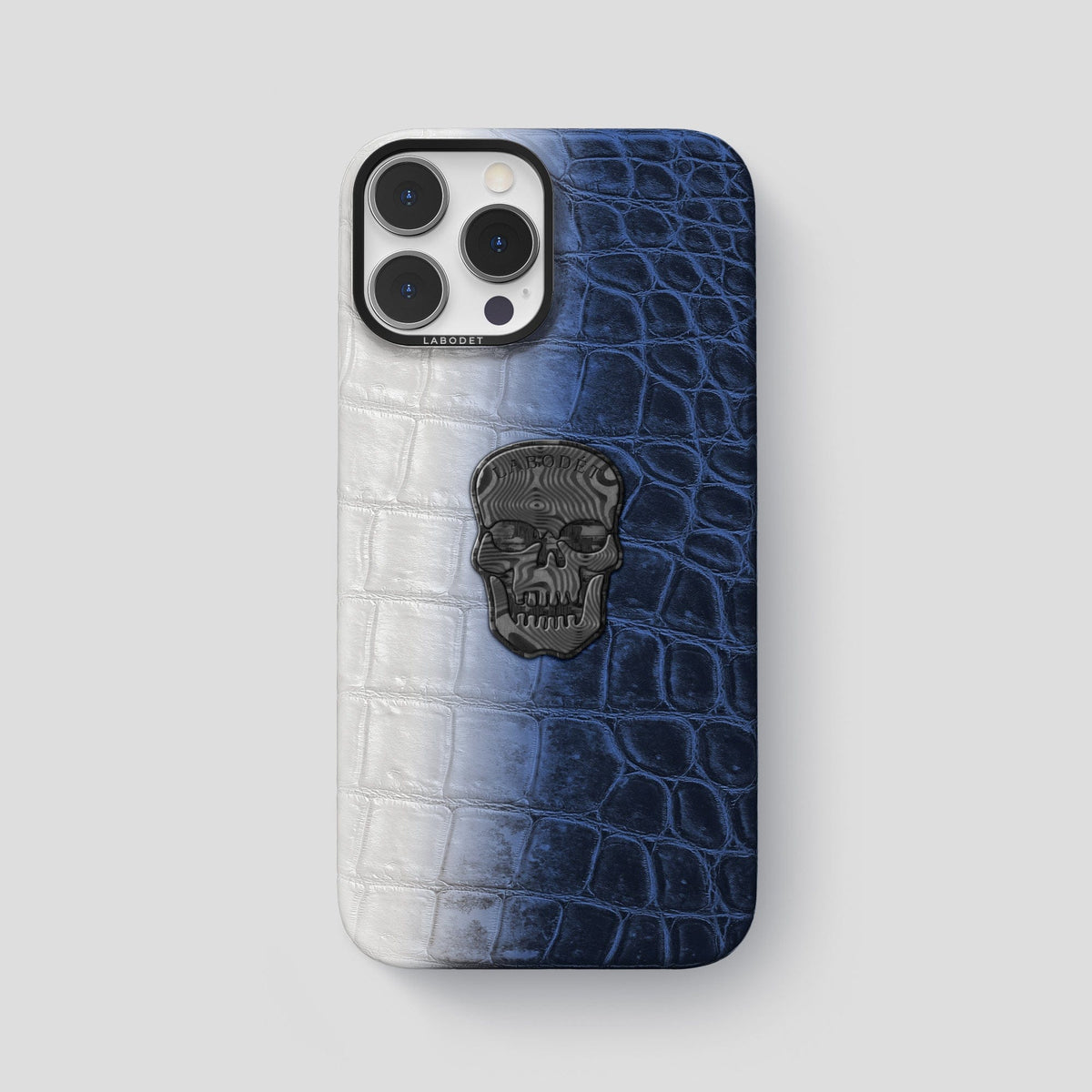 Navy Blue iPhone 14 Pro Max Himalaya Classic Case with Black Metal -1 | Navy-Blue-Black
