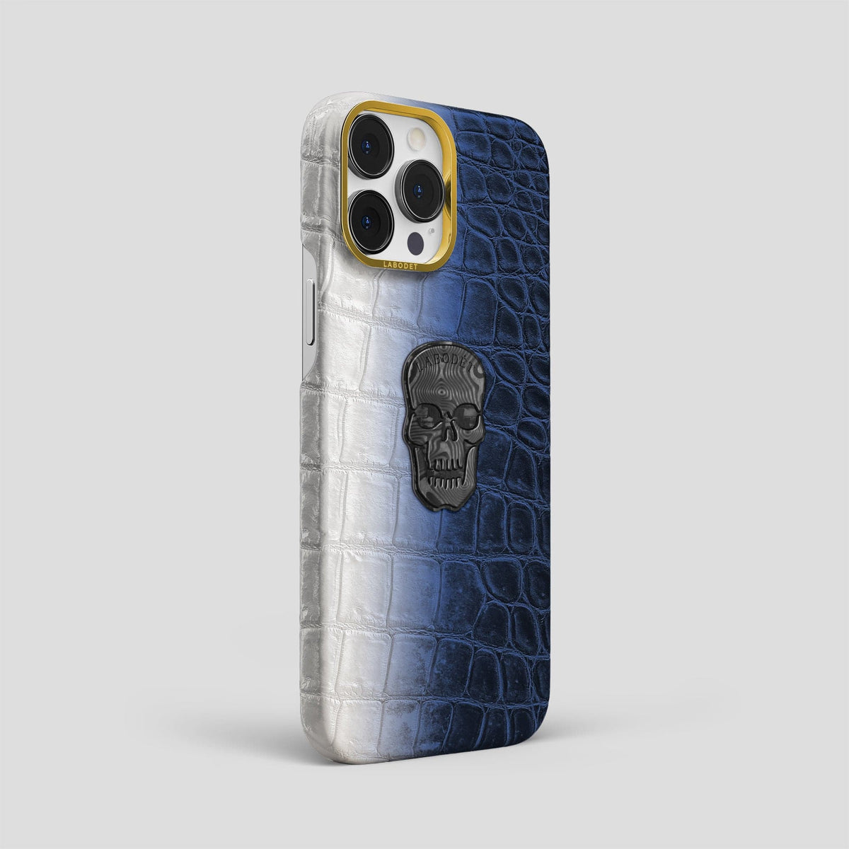 Navy Blue iPhone 14 Pro Max Himalaya Classic Case with Gold Metal -2 | Navy-Blue-Gold