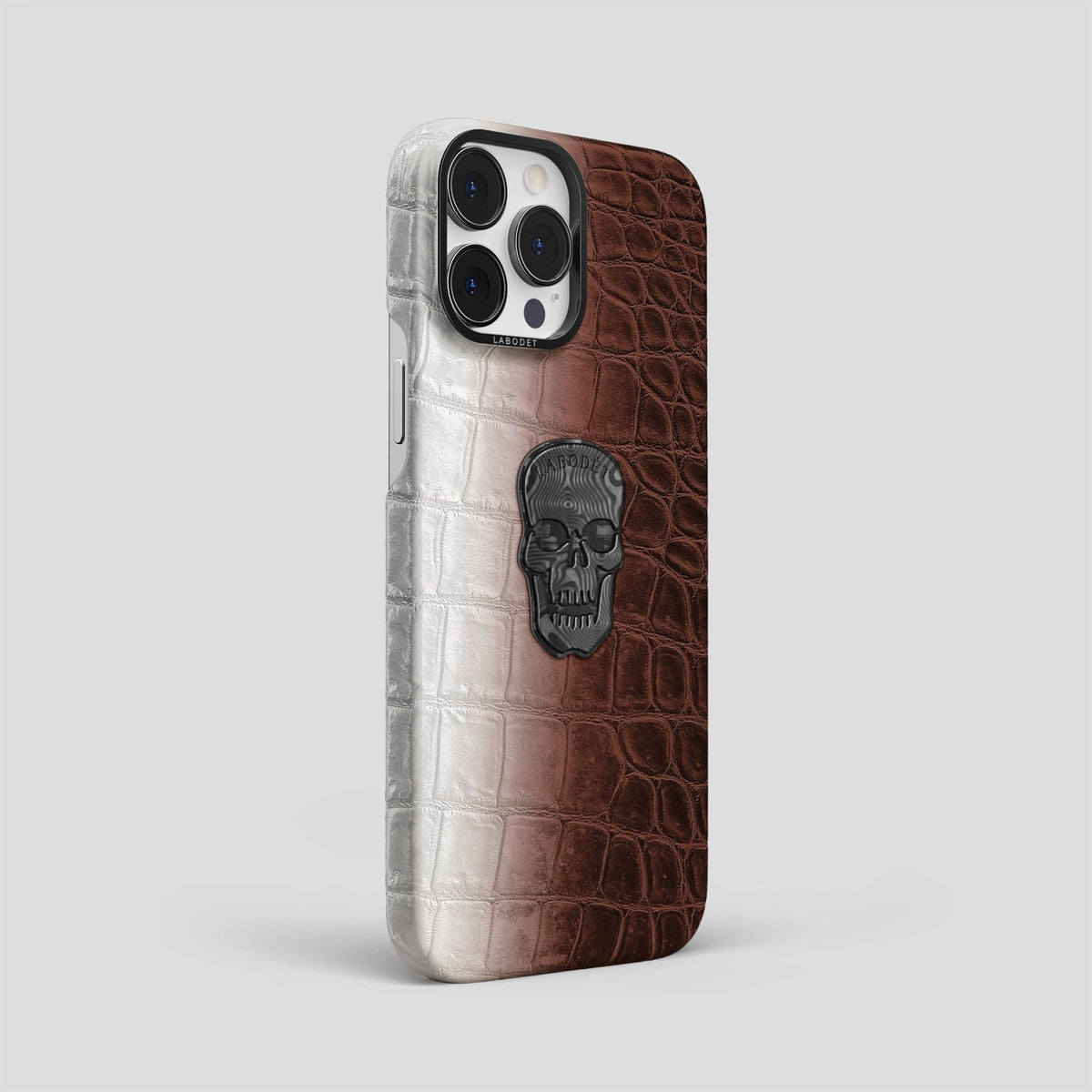 Dark Brown iPhone 14 Pro Max Himalaya Classic Case with Black Metal -2 | Dark-Brown-Black