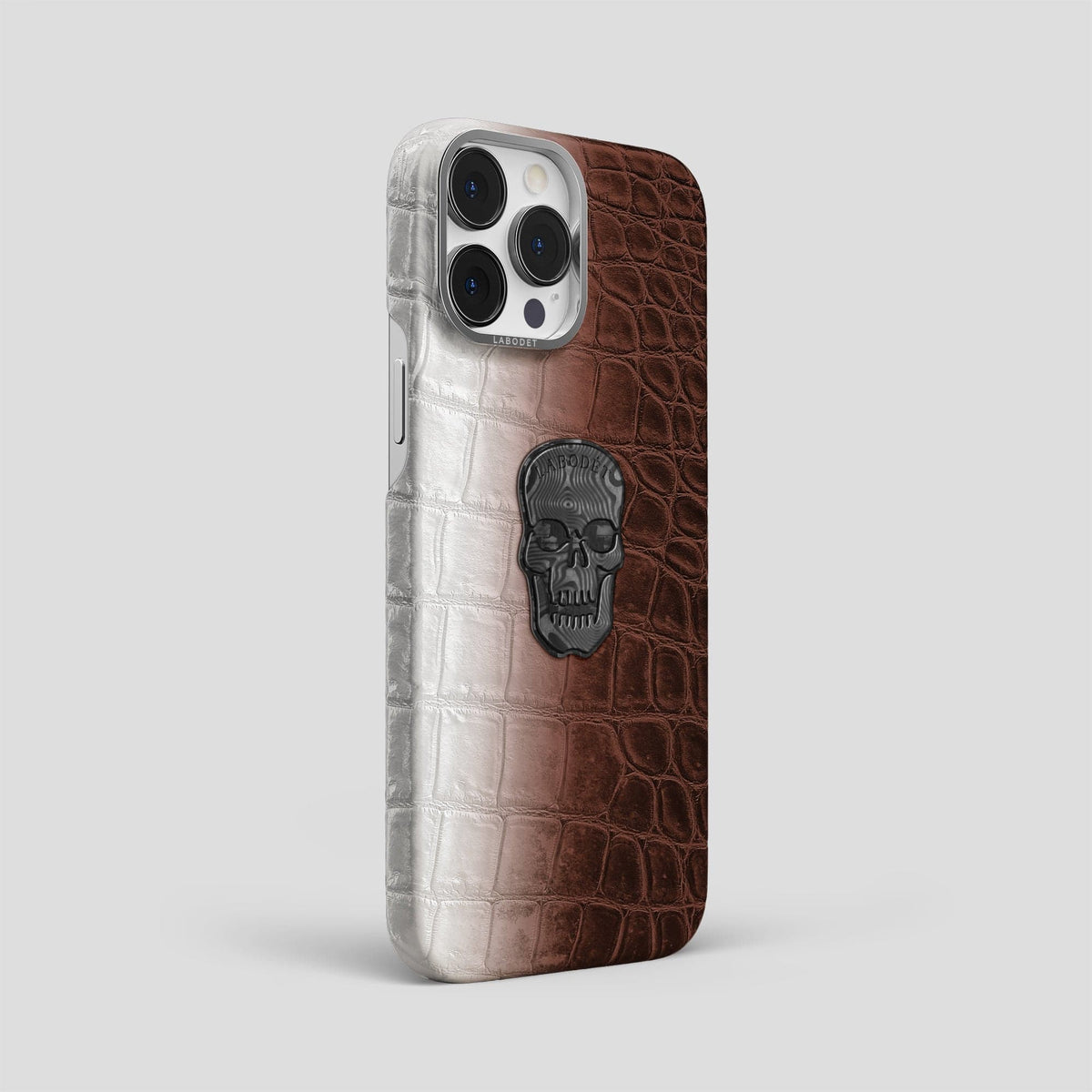 Dark Brown iPhone 14 Pro Max Himalaya Classic Case with Steel Metal -2 | Dark-Brown-Steel