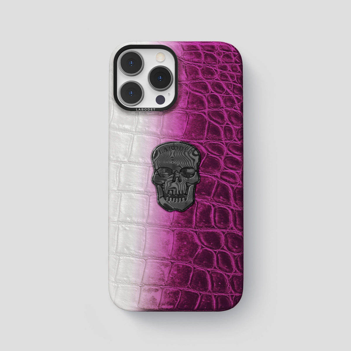 Fuchsia iPhone 14 Pro Max Himalaya Classic Case with Black Metal -1 | Fuchsia-Black