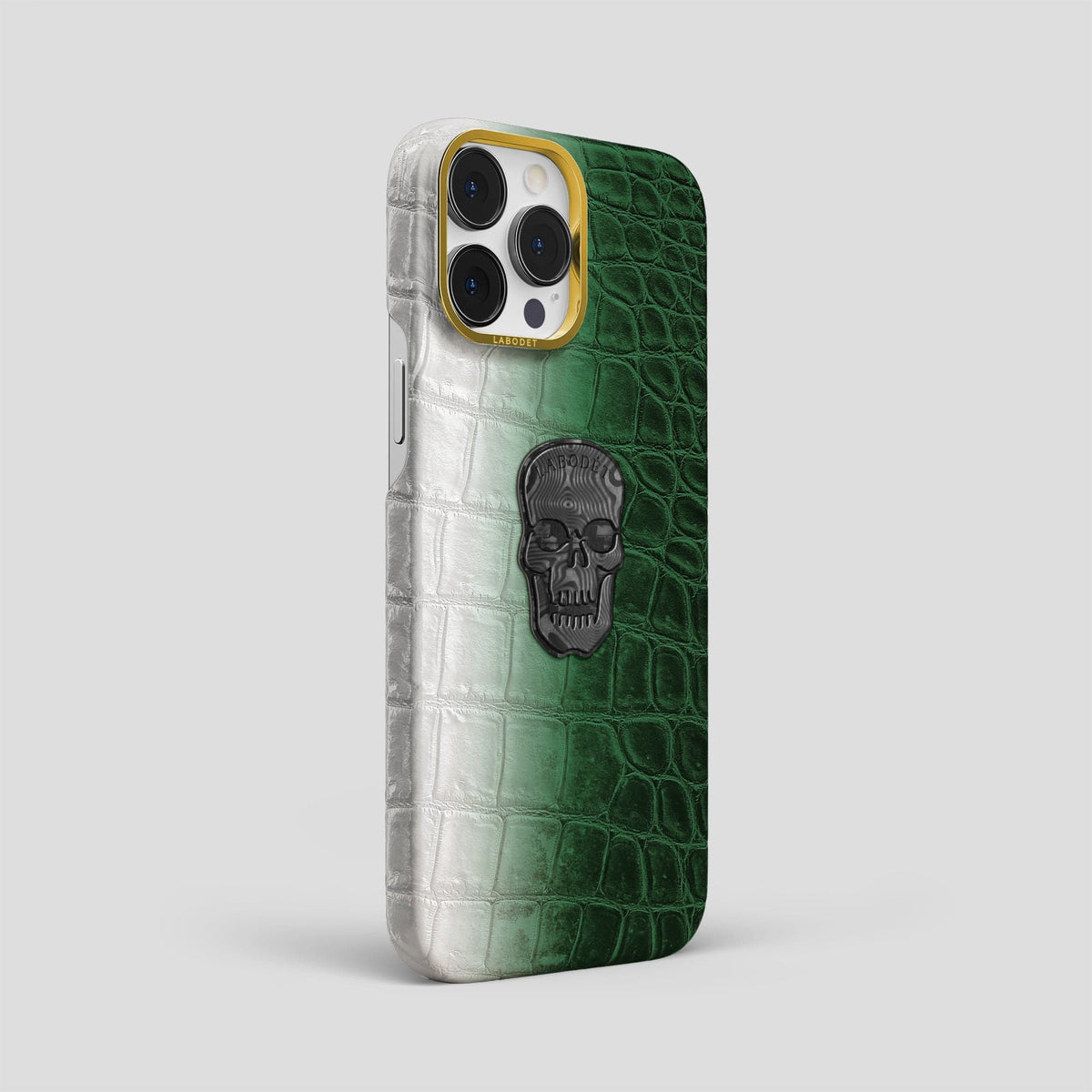 Green iPhone 14 Pro Max Himalaya Classic Case with Gold Metal -2 | Green-Gold