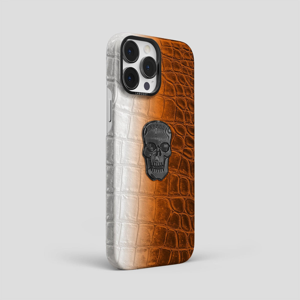 Orange iPhone 14 Pro Max Himalaya Classic Case with Black Metal -2 | Orange-Black