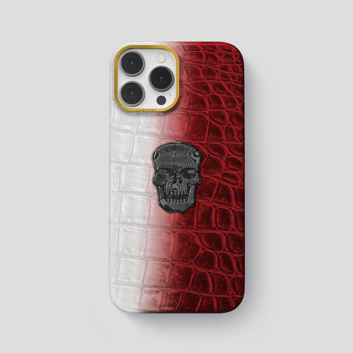 Red iPhone 14 Pro Max Himalaya Classic Case with Gold Metal -1 | Red-Gold