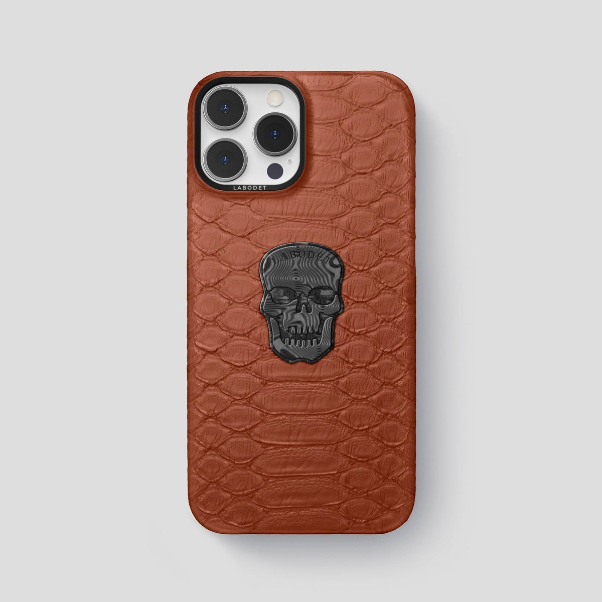 Brown iPhone 14 Pro Max Classic Case Python with Black Metal -1 | Brown-Black