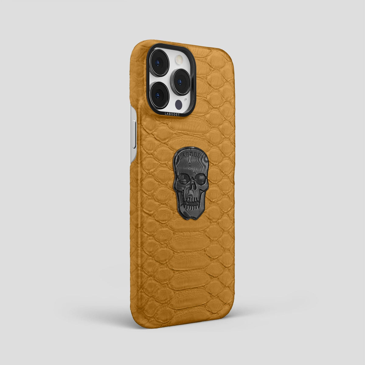 Honey iPhone 14 Pro Max Classic Case Python with Black Metal -2 | Honey-Black