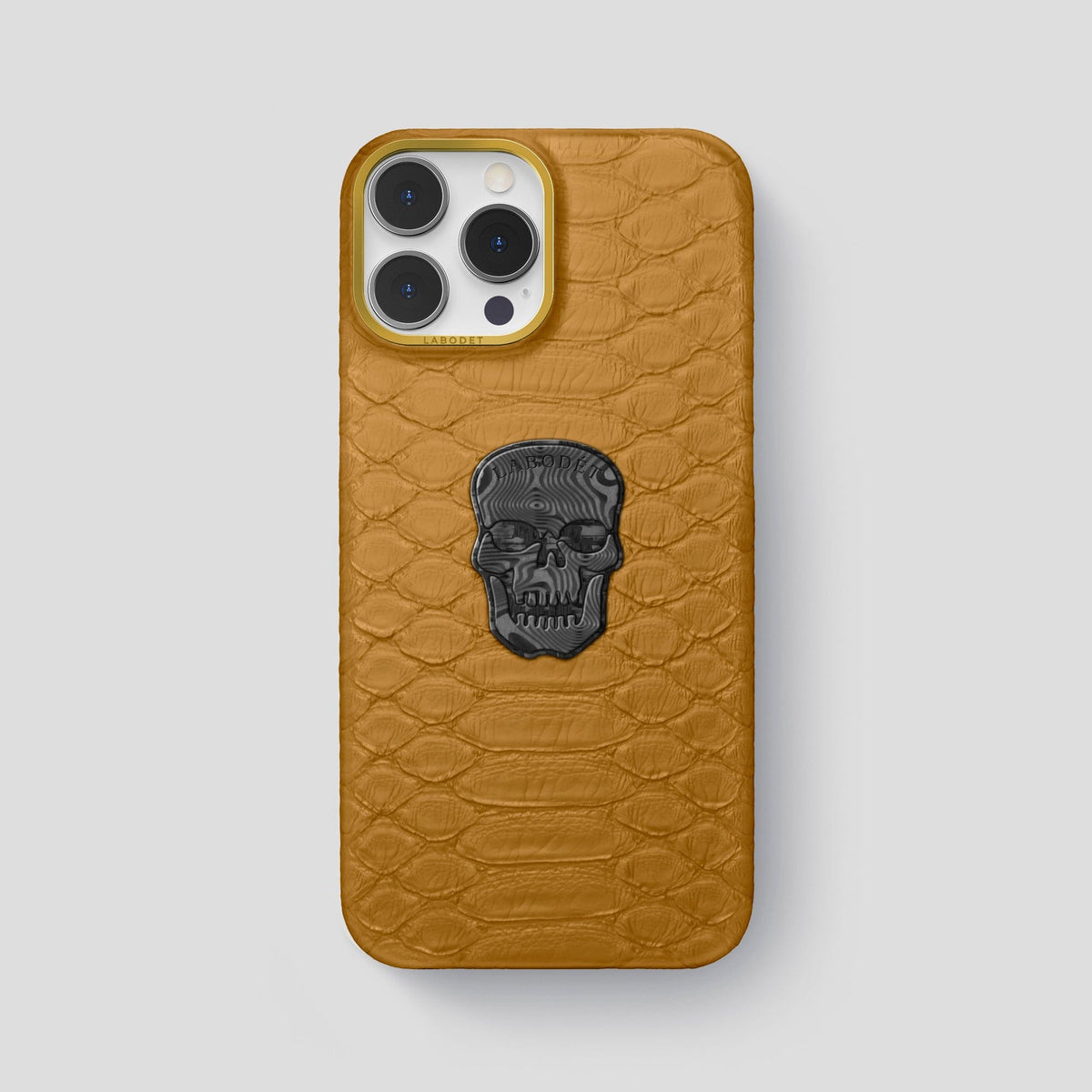 Honey iPhone 14 Pro Max Classic Case Python with Gold Metal -1 | Honey-Gold
