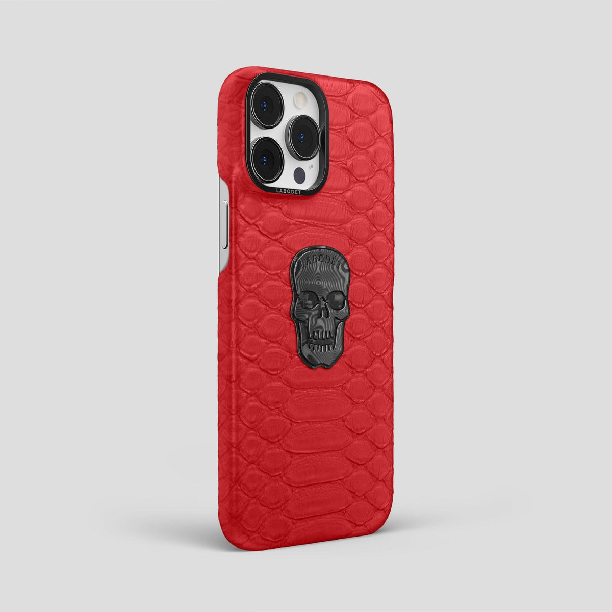Red iPhone 14 Pro Max Classic Case Python with Black Metal -2 | Red-Black