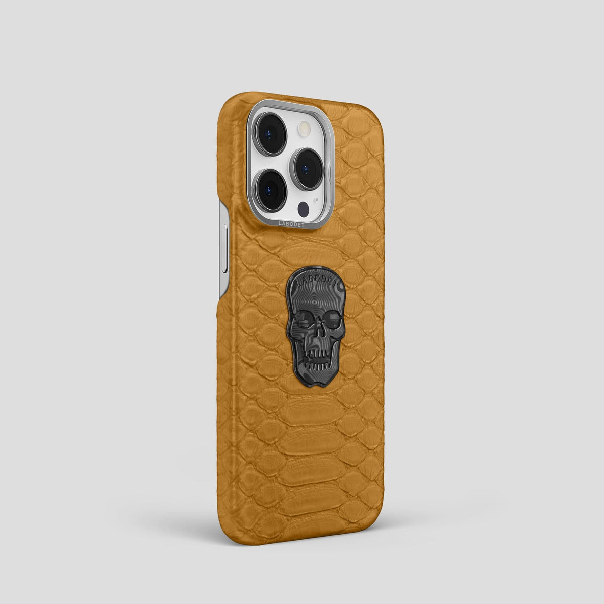 Honey iPhone 14 Pro Classic Case Python with Steel Metal -2 | Honey-Steel