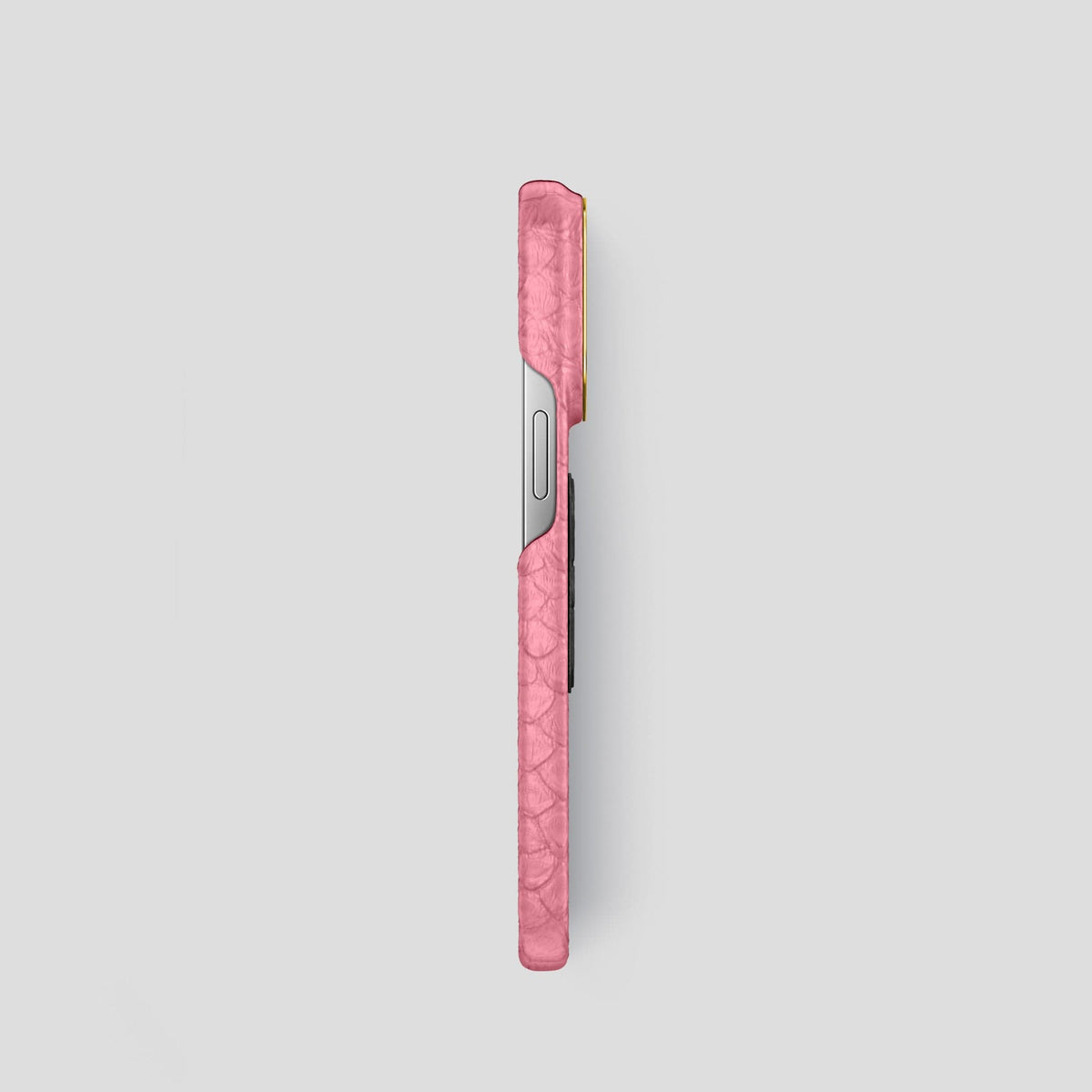 Pink iPhone 14 Pro Classic Case Python with Gold Metal -3 | Pink-Gold