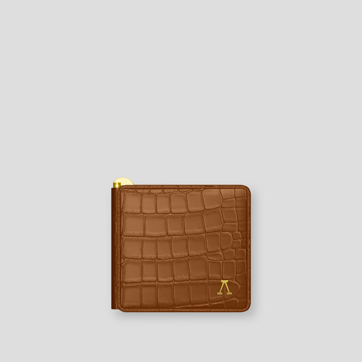 Honey Money Clip Wallet Case Alligator with Gold Metal -1 | Honey-Gold