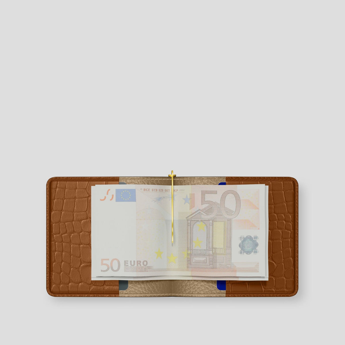 Honey Money Clip Wallet Case Alligator with Gold Metal -4 | Honey-Gold