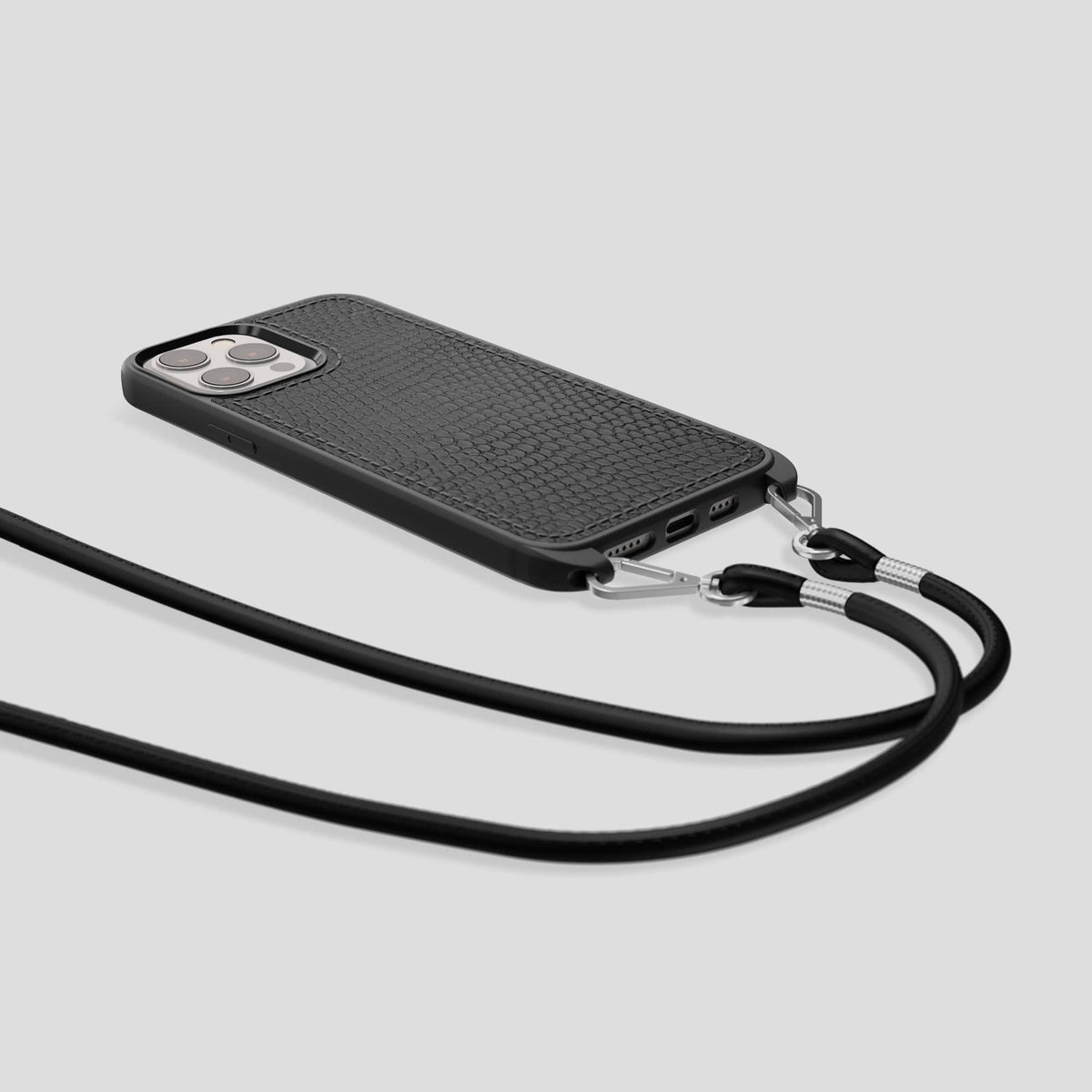 Black Crossbody Sport iPhone 14 Pro Max Lizard -7 | Black