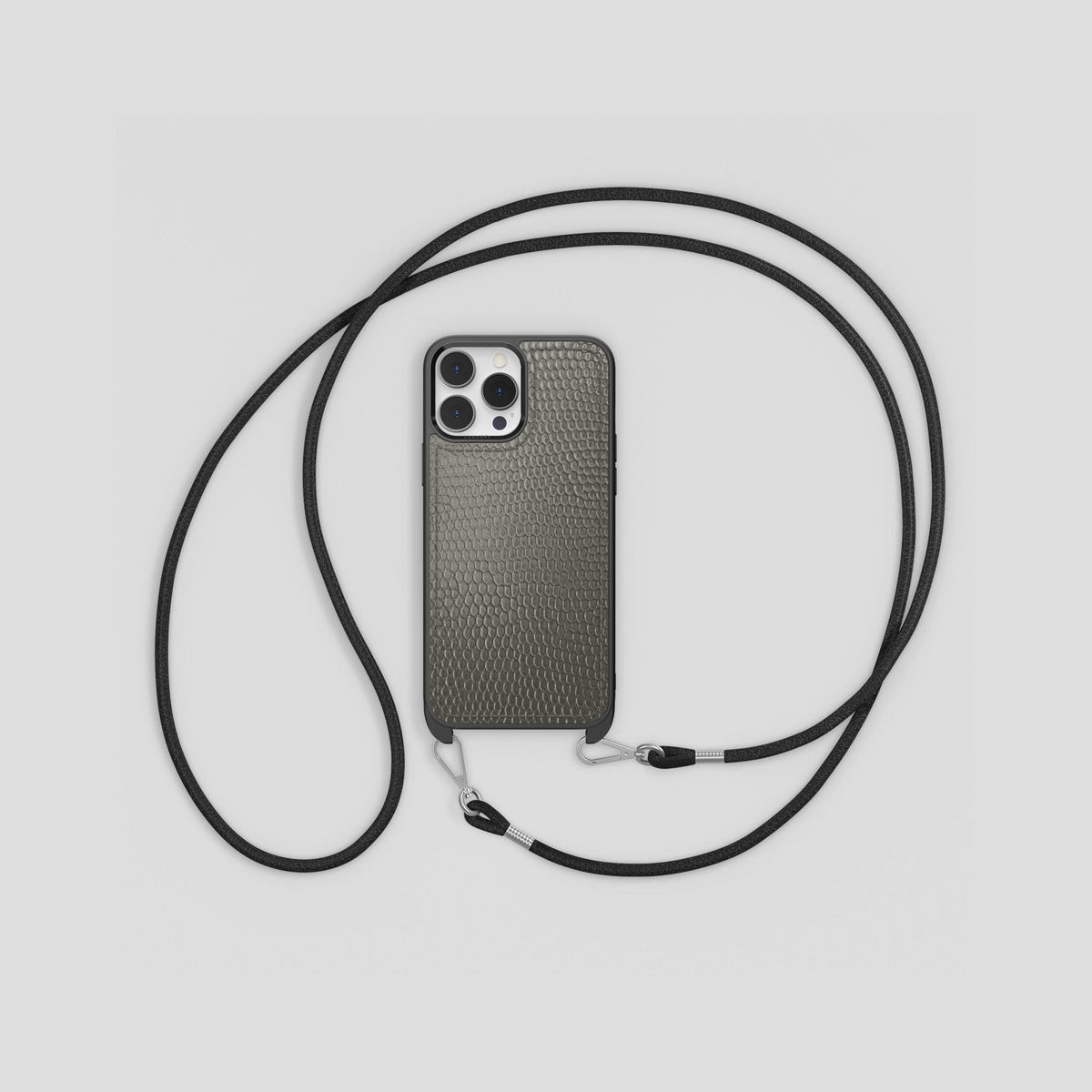 Grey Crossbody Sport iPhone 14 Pro Max Lizard -1 | Grey