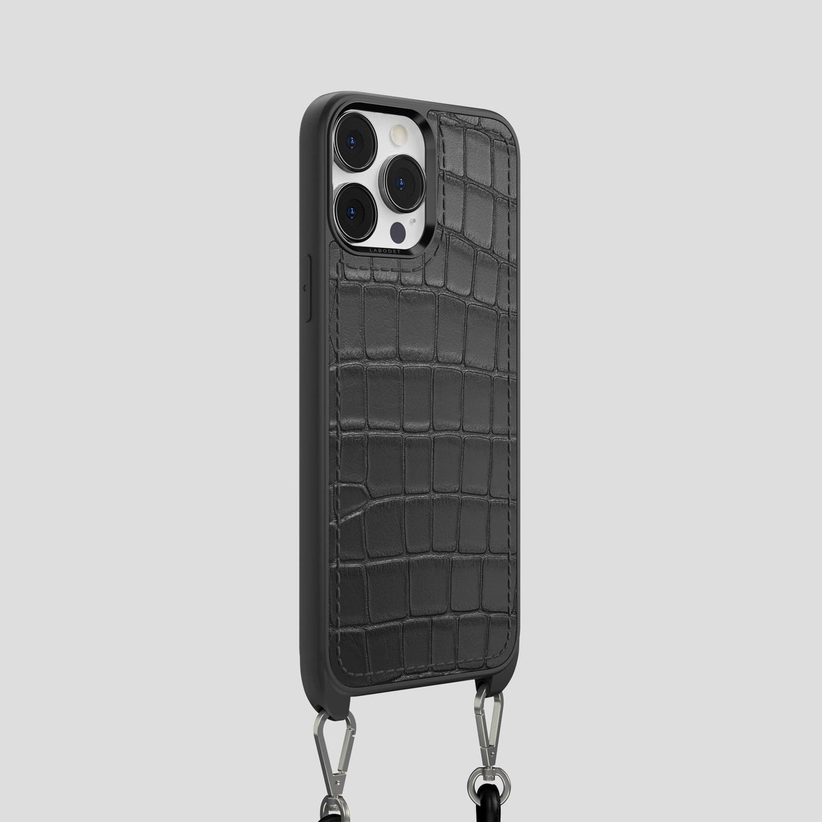 Grey iPhone 14 Pro Crossbody Sport Case Alligator -2 | Grey