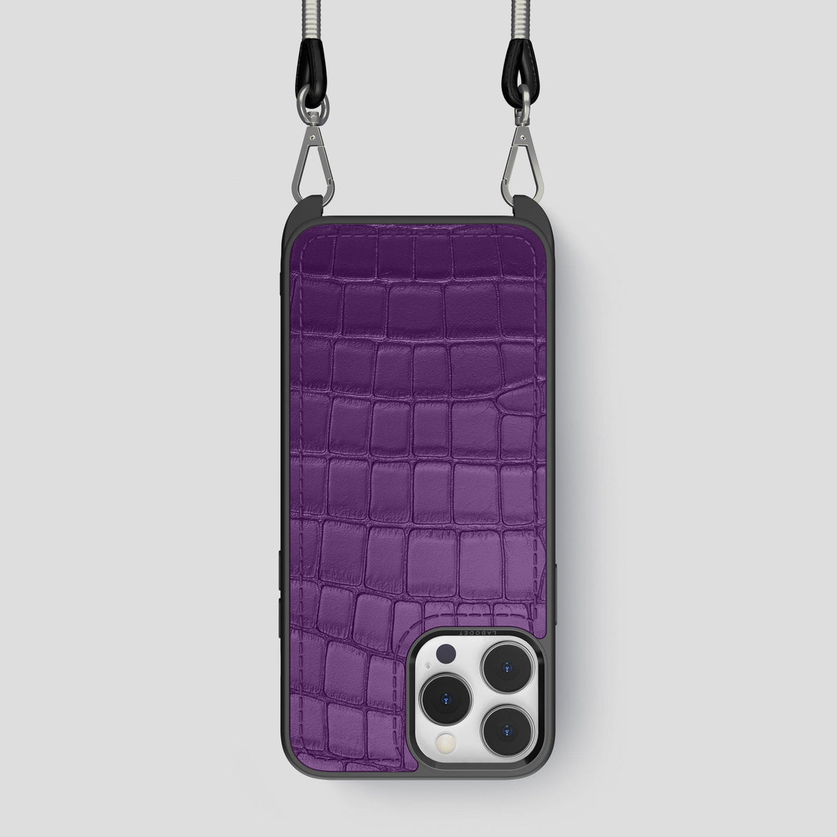 Purple iPhone 14 Pro Crossbody Sport Case Alligator -1 | Purple