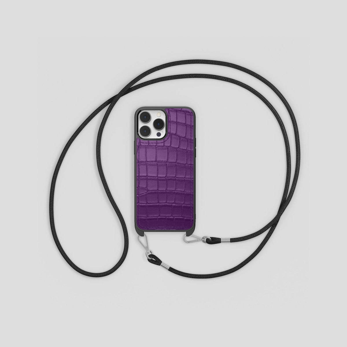 Purple iPhone 14 Pro Crossbody Sport Case Alligator -7 | Purple