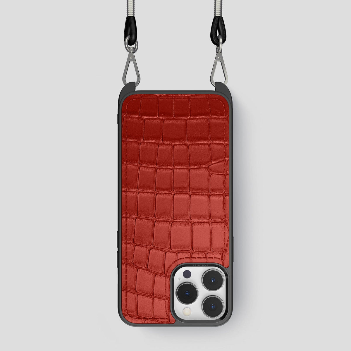 Red iPhone 14 Pro Crossbody Sport Case Alligator -1 | Red