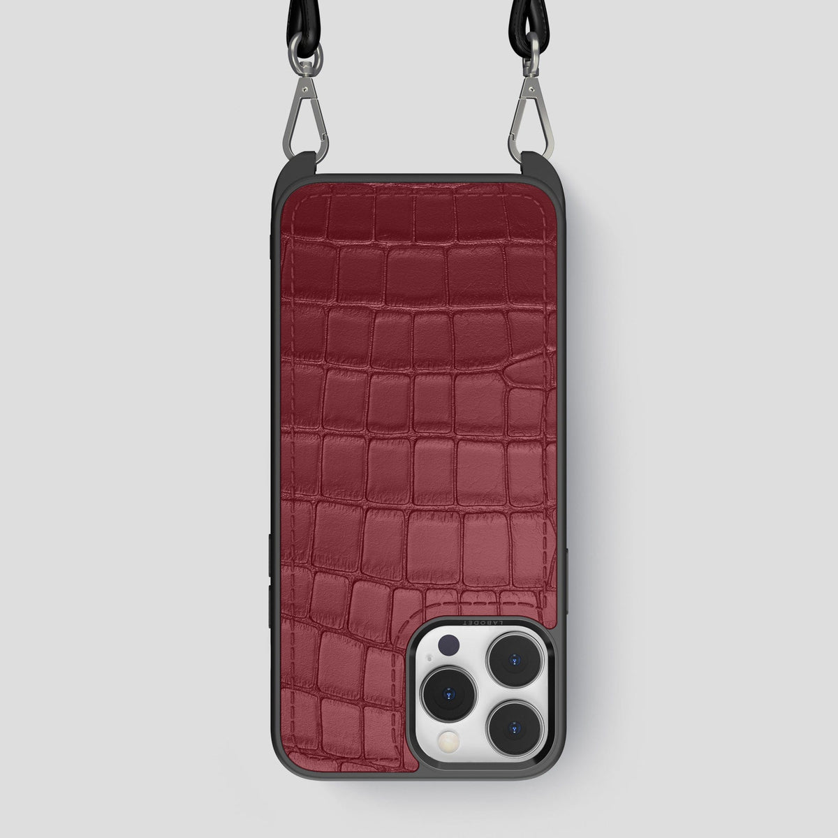 Burgundy iPhone 14 Pro Max Crossbody Sport Case Alligator -1 | Burgundy