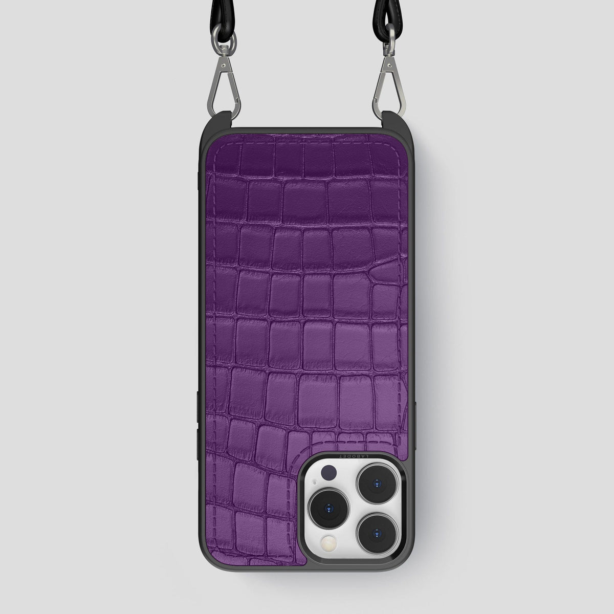Purple iPhone 14 Pro Max Crossbody Sport Case Alligator -1 | Purple