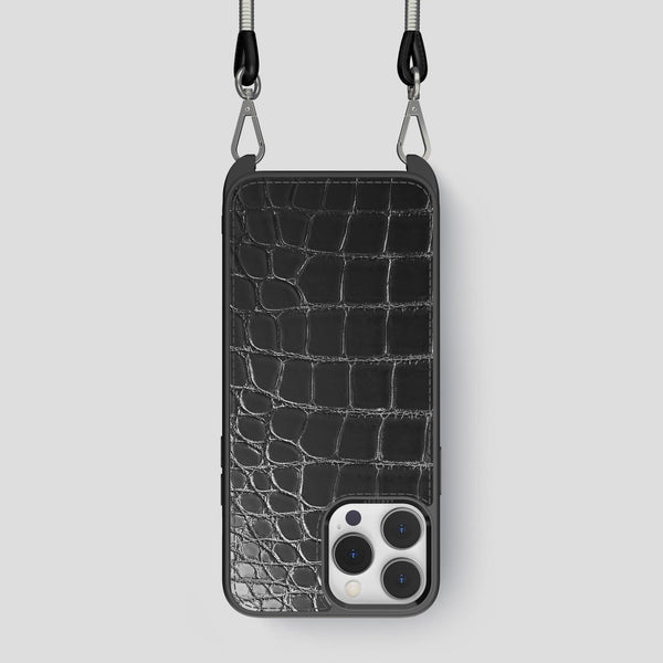 iPhone 14 Pro Crossbody Sport Case Patina Alligator