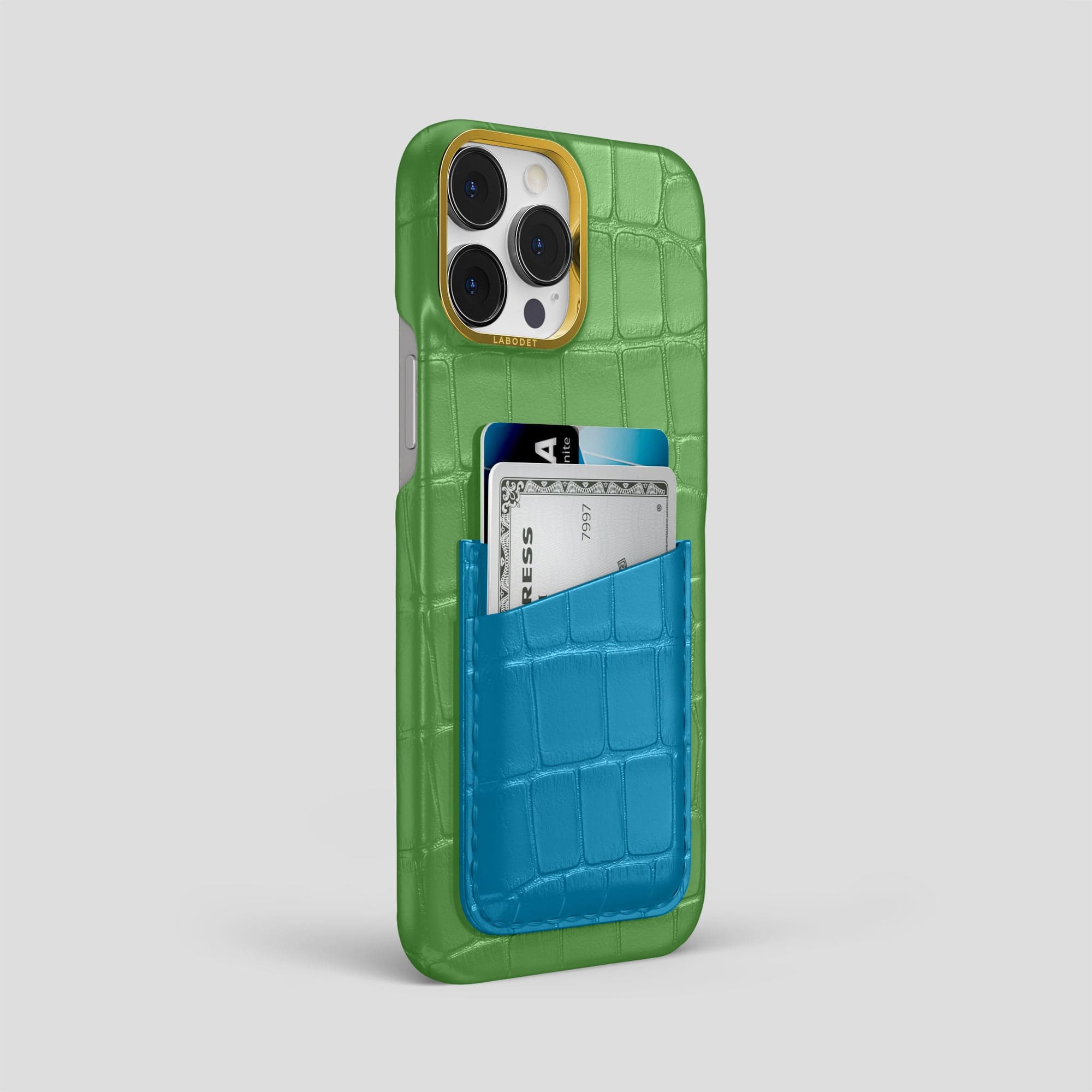 Double Card Case Coloré For iPhone 14 Pro Max In Alligator – Labodet