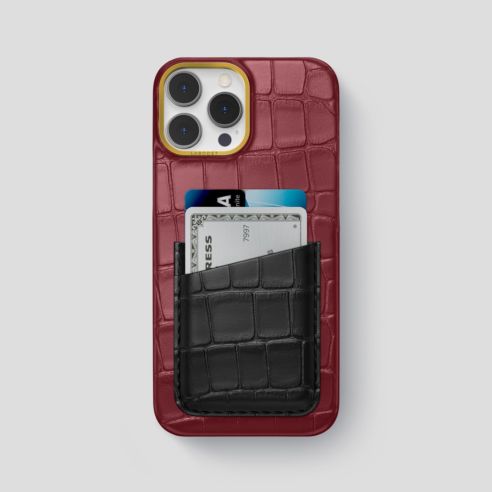 Double Card Case Coloré For iPhone 14 Pro Max In Alligator – Labodet