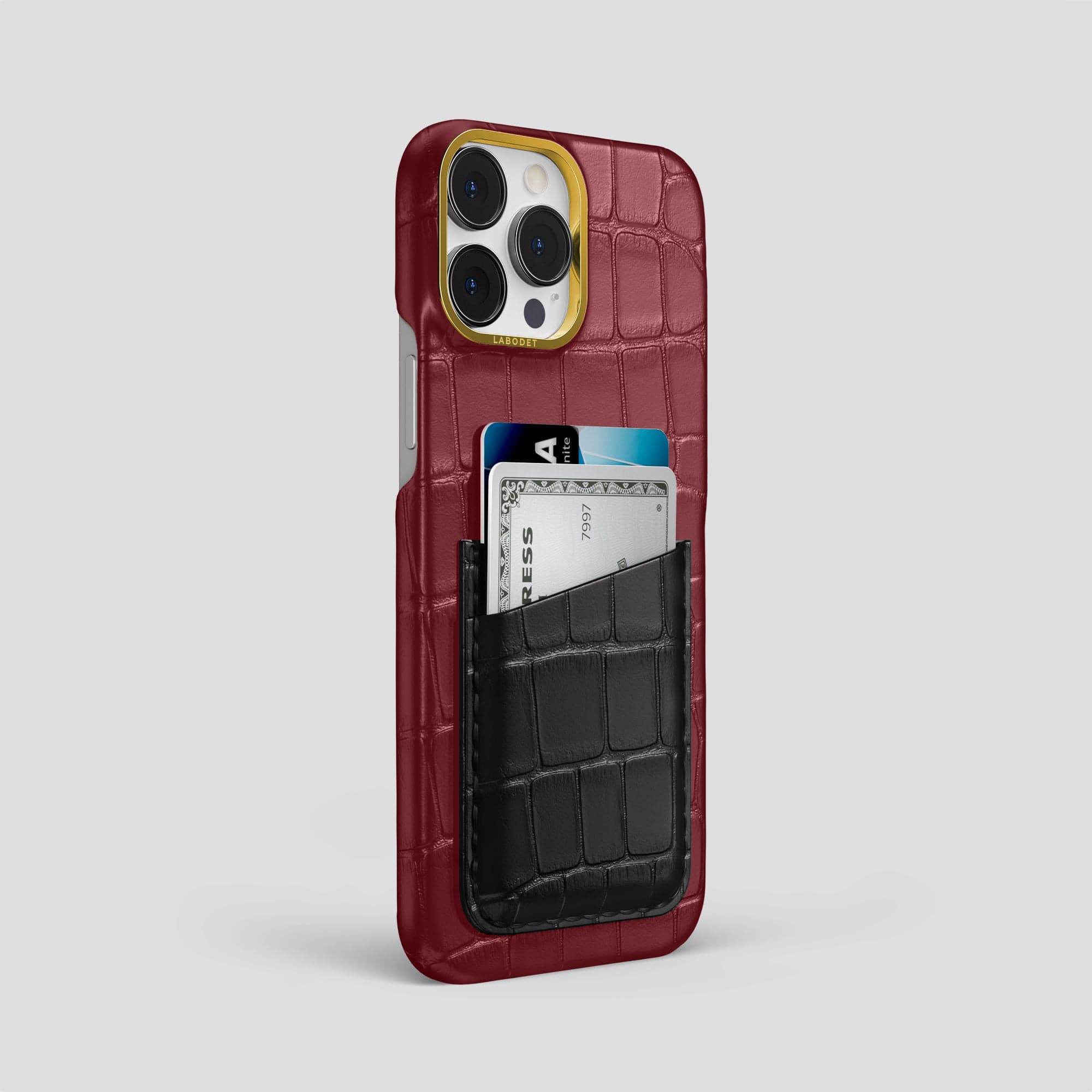 Double Card Case Coloré For iPhone 14 Pro Max In Alligator – Labodet