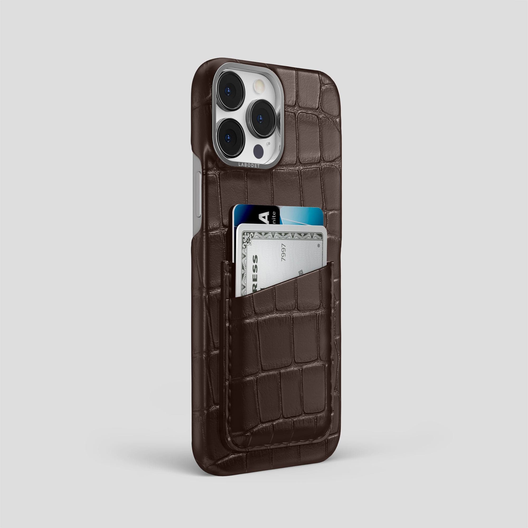 Double Card Case For iPhone 14 Pro Max In Alligator · Labodet