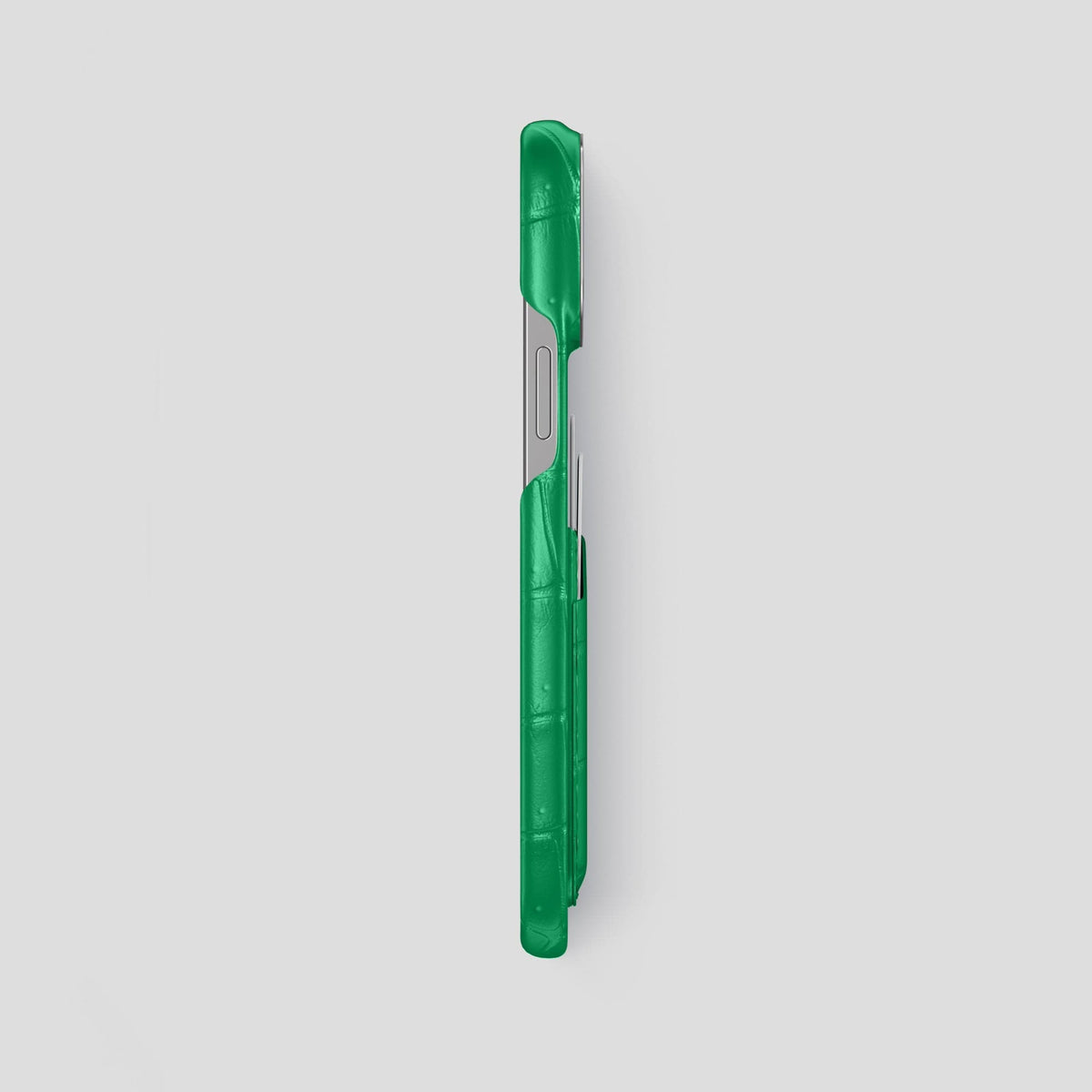 Cactus-Green iPhone 14 Pro Max Porosus Crocodile Porosus Crocodile with Steel Metal -3 | Cactus-Green-Steel