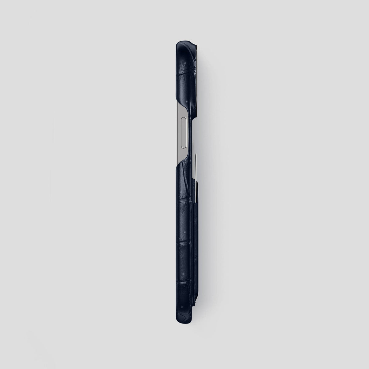 Deep Blue Sea iPhone 14 Pro Max Porosus Crocodile Porosus Crocodile with Black Metal -3 | Deep-Blue-Sea-Black