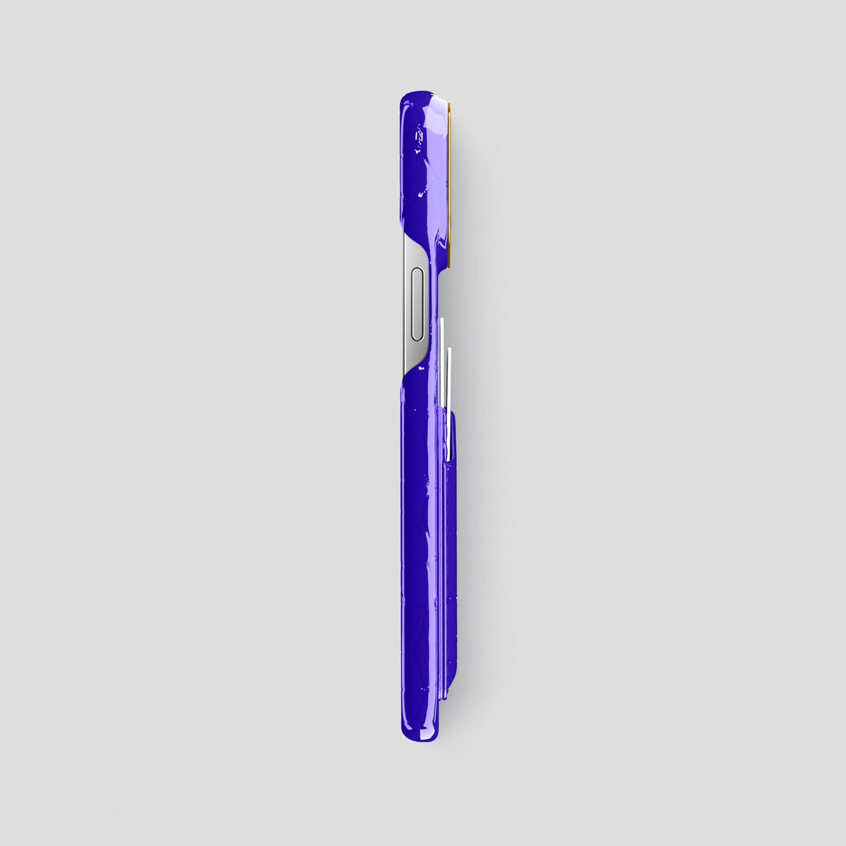 Royal Blue iPhone 14 Pro Max Classic Case Shiny Alligator with Gold Metal -3 | Royal-Blue-Gold