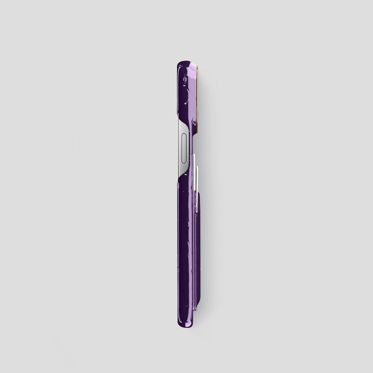 Purple iPhone 14 Shiny Alligator with Gold Metal -3 | Purple-Gold