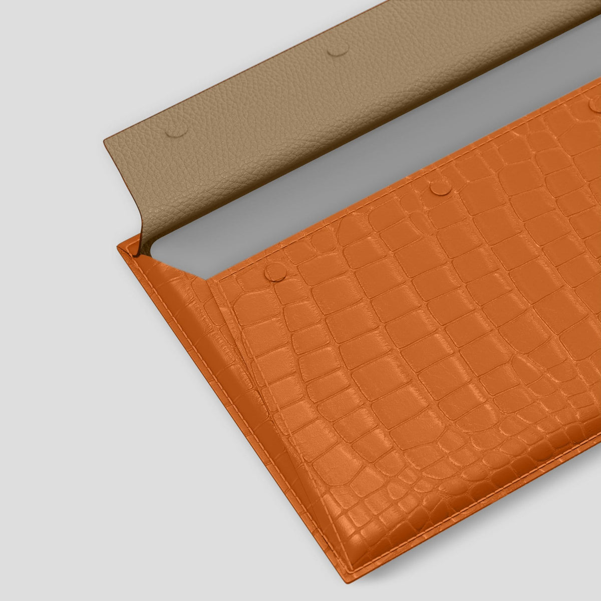 Orange Envelope MacBook Pro 16 Alligator with Black Metal -4 | Orange-Black