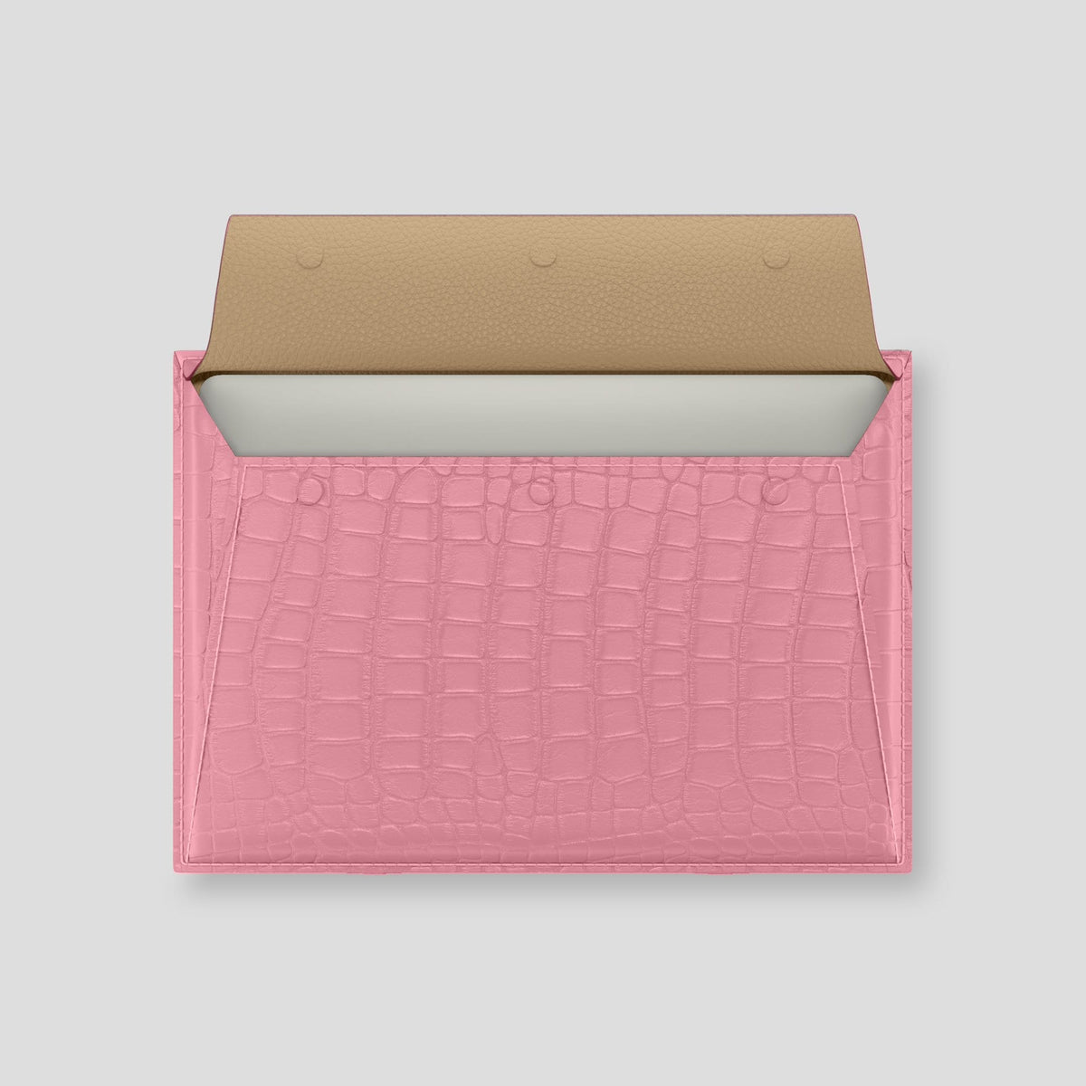 Pink Envelope MacBook Pro 16 Alligator with Steel Metal -3 | Pink-Steel