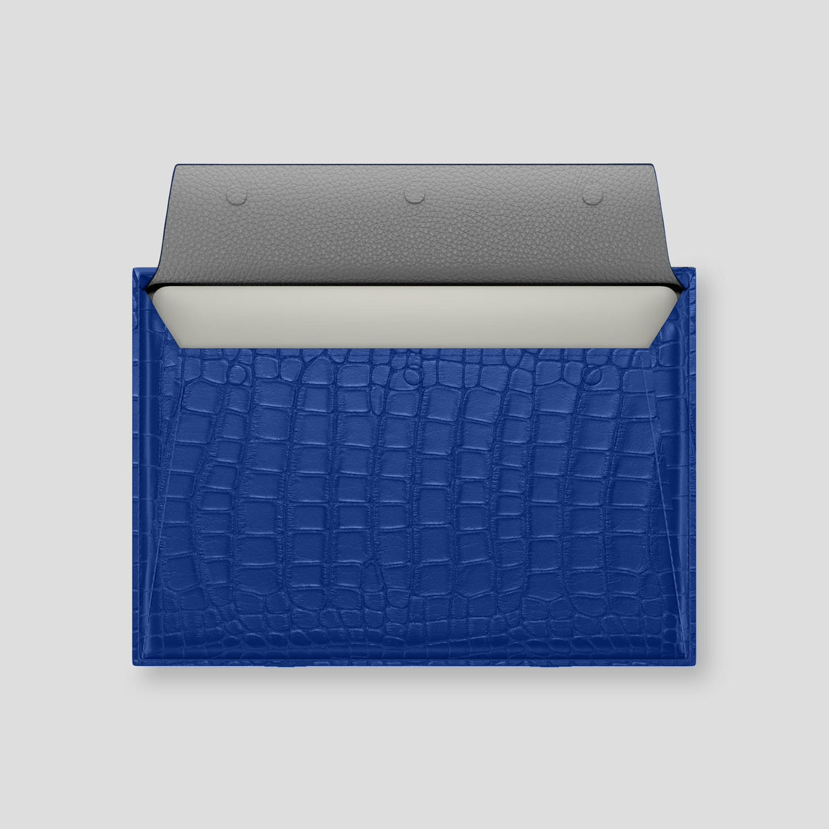 Royal Blue Envelope MacBook Pro 16 Alligator with Black Metal -3 | Royal-Blue-Black