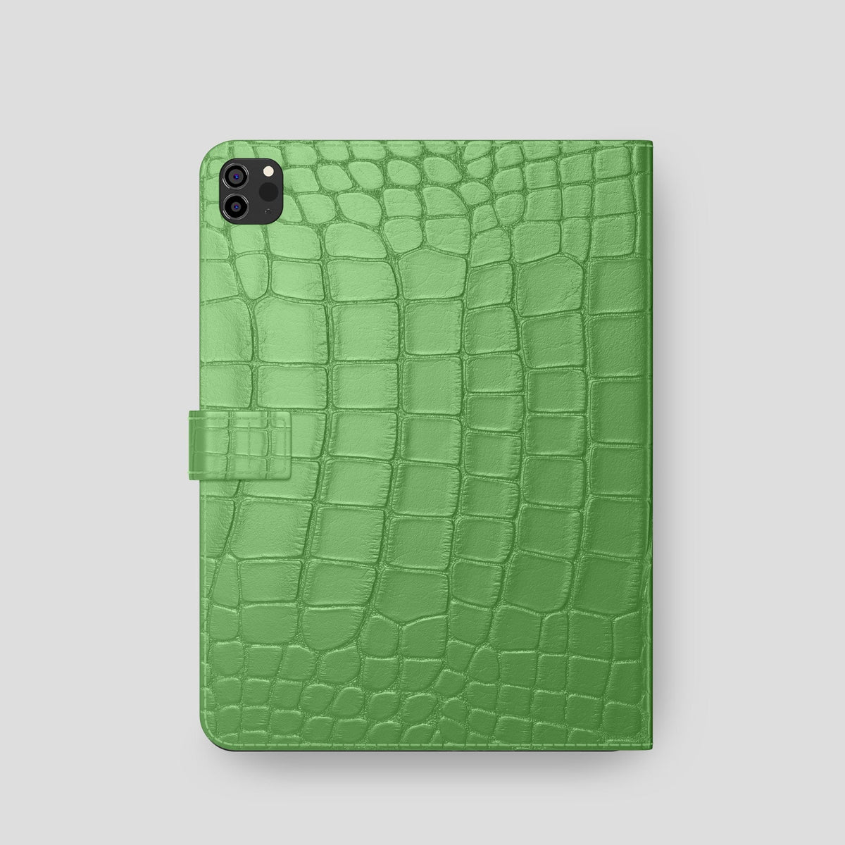 Apple-Green iPad Pro 11-inch Folio Case Alligator with Black Metal -5 | Apple-Green-Black