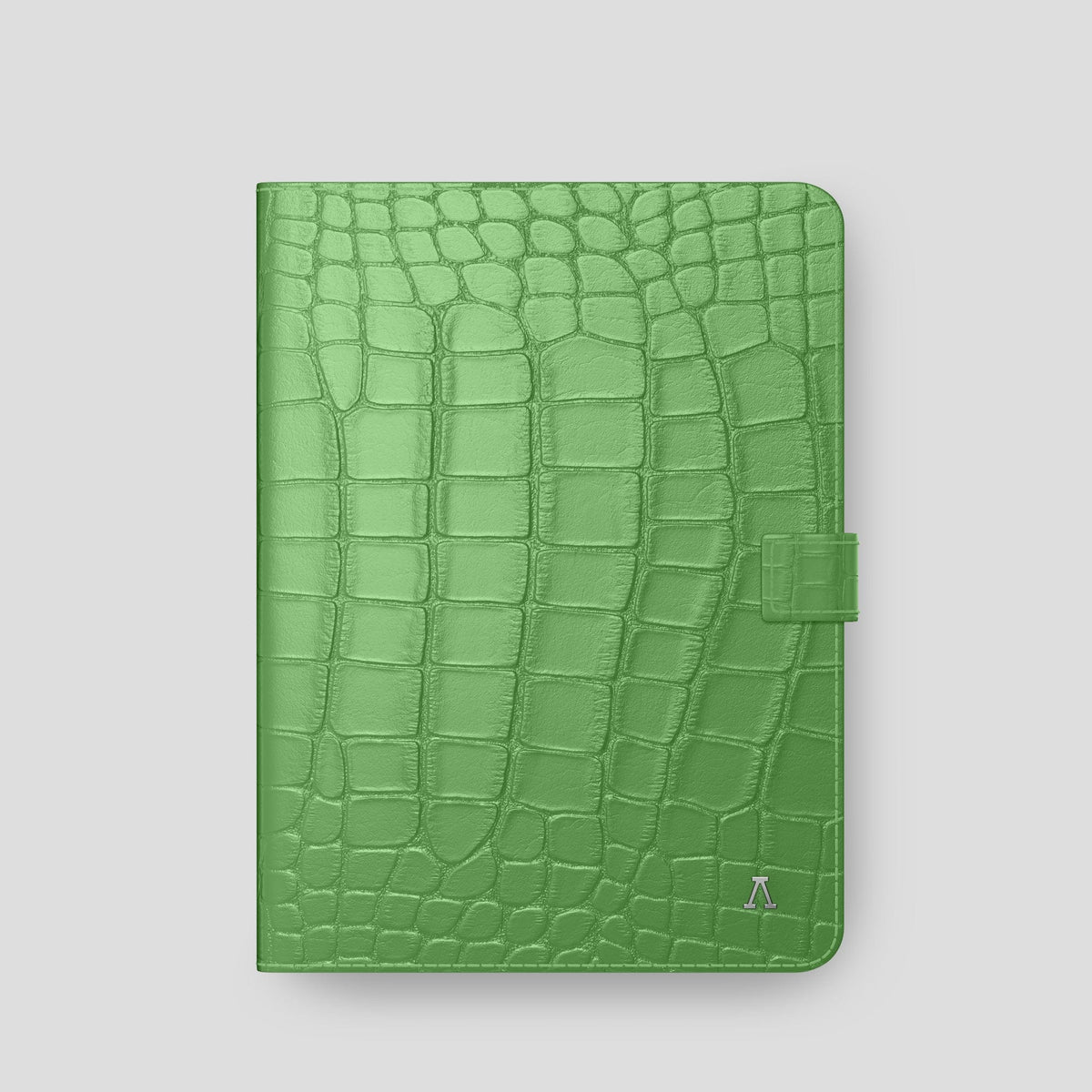 Apple-Green iPad Pro 11-inch Folio Case Alligator with Steel Metal -4 | Apple-Green-Steel
